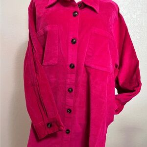 Plus Size 2x Shacket Pink Corduroy